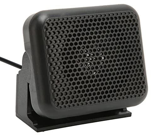 Septpenta Haut-Parleur Radio Externe de Voiture pour FT 847 FT 920 FT 950 FT 2000 FT 840 FT DX5000, Prise 3,5 mm Haut-Parleur de Communication Radio 2 Voies avec Base, Performances Stables