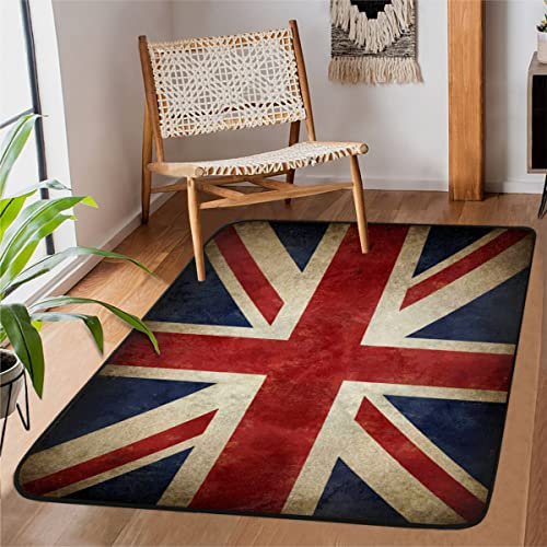 TropicalLife Teppiche mit britischer Flagge, Union Jack, Bodenmatte, rechteckig, für Schlafzimmer, Kinderzimmer, Wohnzimmer, Esszimmer, Küche, Eingang, Flur, Läufer, Teppiche, 99 x 152 cm
