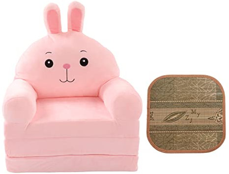 Mumusuki Kindermöbel, Kleines Sofa für Kinder, 2-in-1, Faltbar, Cartoon-Prinzessin, Mädchen, Baby, Klappsitz, Einzelnes, Faules Schlafsofa für Wohnzimmer, Schlafzimmer (Rosa)