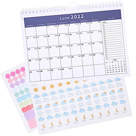 Ciieeo 1 Satz 2022 Planheft 2022 Kalender Zum Aufhängen An Der Wand Kalender 2021-2022 Monatlich Große Blockwand Wandkalenderplaner 2022 Mini-notizblöcke Papier Leer Kalender Büro
