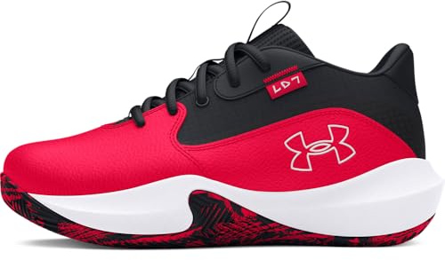 Under Armour Lockdown 7 Baskets unisexes pour enfants d'âge préscolaire, 600 Rouge/Noir/Blanc, 21.0 cm