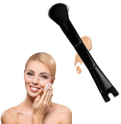 Pinceau Contour du Nez, Pinceau de Maquillage en Forme de U Pinceau Contouring Nez à Double Extrémité Brosse Contour Nez pour Sculpter et Définir le Contour du Nez Joues et Os (Noir)