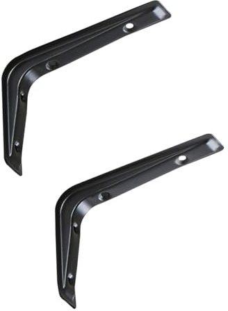 SOTECH 2 Stück Regalkonsolen RK15 schwarz 121 x 83 mm | Regalwinkel Regalträger Wandkonsolen Regalhalter Konsolen Winkel Regalhalterung