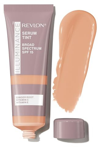 Revlon Illuminance Tinted Serum, Grundierungsserum Triple Hyaluronic Acid, vereinheitlicht den Hautton, hellt auf und spendet Feuchtigkeit für den ganzen Tag, SPF 15, 313 Light Tan, 28 ml