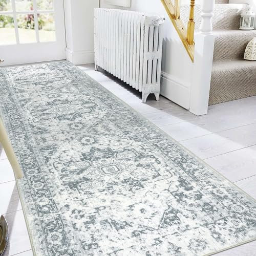 Famibay Teppich Läufer Flur 80x300cm Teppichläufer rutschfest Flurteppich Läufer Lang Waschbar Küchenteppich Läufer für Flur Küche Schlafzimmer Wohnzimmer