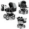 Zwillingskinderwagen 3 in 1 City Twin inkl. Autositze - 15 Teile - in 19 Farben