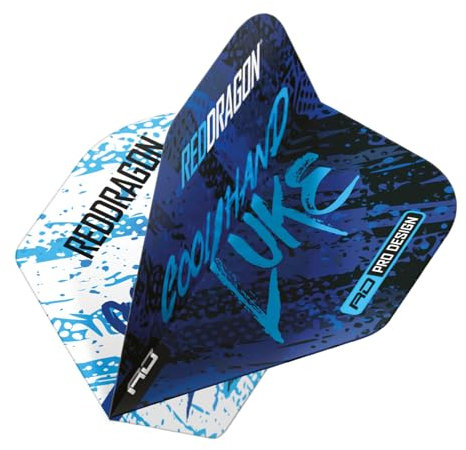 RED DRAGON Yin Yang Doppelseitige Luke Humphries World Champion Blue & White Standard Dart-Flights, 3 Sets pro Packung (9 Dart-Flights insgesamt)