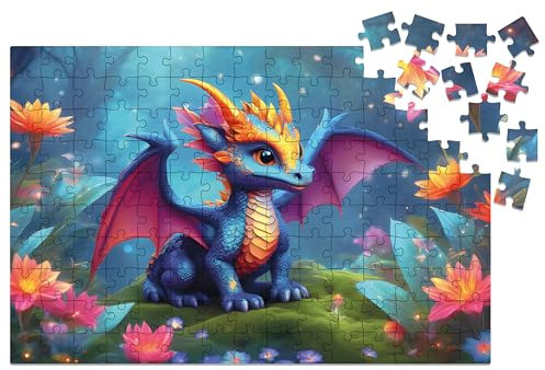 Milliwood Secret Stories Series - Dragon Puzzle - Fantasy-Puzzle für die ganze Familie - magische, sorgfältige Kunstwerke - Klassische Form, 34x22,5cm, 150 Teile