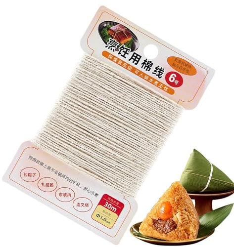Samuliy Ficelle de cuisine pour la cuisine – Qualité alimentaire, 30 m, corde de cuisson de 1 mm | Ficelle de jardinage en coton pour rôtir la viande, la dinde, les saucisses
