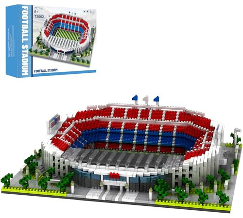 CAXIMSY Fußballstadion Bausteine, Spielzeug, Fußballarchitektur, Modellbausätze, Geschenke für Erwachsene, Kinder, Jungen, 3500 + Teile