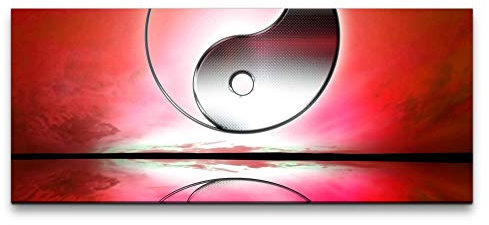 yin und yang 100x40cm Wandbild auf Leinwand