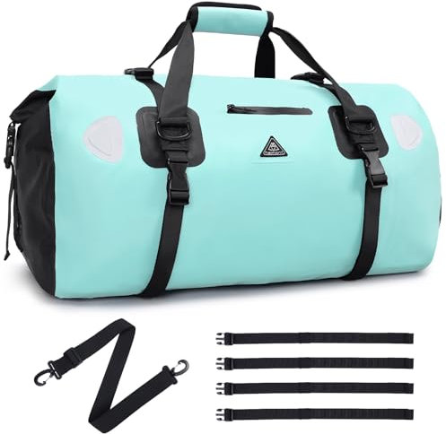 Wasserdichter Rucksack Dry Bag | wasserdichte Reisetasche Rucksack | Roll Top Seesack Wasserdicht für Camping, Motorrad Wasserfeste Tasche, wasserdichte Bootfahren, Kajakfahren, SUP, Lake Green, 50L