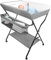 OHMG Baby Wickelkombi Klappbare Wickelkommode,Wickeltisch mit Rollen,Mobiler Wickeltisch mit Wickelauflage,Sicherheitsgurt und Ablagefächern,Wasserdicht und Höhenverstellbar,Stabil