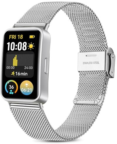 Issinlky correa metal para Huawei band 8/9/10, correa acero inoxidable para Huawei band 8/9/10 Smart Watch