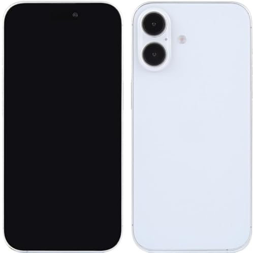 Ragetorc Non-working Phone Dummy Display Model Pretend Phone Toy for iPhone 16, 16 Pro, 16 Pro Max (White Blackscreen)