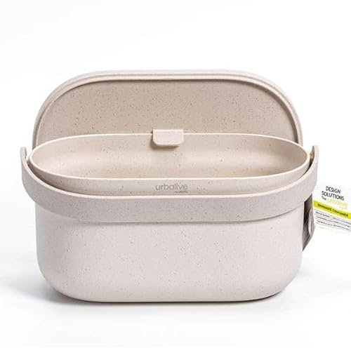 Wiggly Wigglers Plastic Biowaste Container Compact 4L Kitchen Composting Bin For Organic Waste Small Composter Caddy (Ivory)