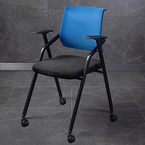 Ergonomischer Bürostuhl mit Rollen, zusammenklappbarer Netz-Stapelstuhl für Zuhause, Schule, Training, Ro Sessel für Komfort