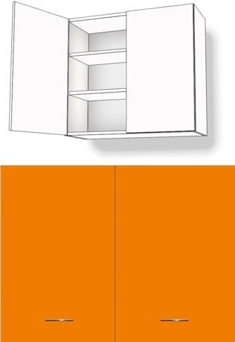 Premium-Ambiente SDC060 Hängeschrank 2-türig 2 Fachböden 72cm hoch Softclosing Montageschine inkl. EURODEKOR® (Breite 60cm, 60 Orange)