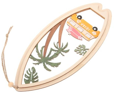 QUMIIRITY Holzschild Surfbrett Dekoration Wanddeko Außenbereich Strand Surfboard Plaque Haus Deko Hängendes Holz Surfbrett Ornamental Sommer Meer Themen Wandornament Rosa