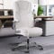 KCREAM Bürostuhl,Weißer Stuhl Ergonomischer Chefsessel 180kg Belastbarkeit, PU Leder Schreibtischstuhl mit hochklappbarer Armlehne,Office Chair mit Verstellbarer Lendenwirbelstütze