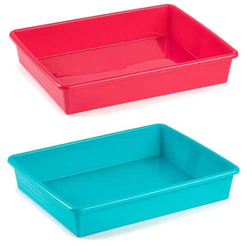 AC - Pack de 2 Bandejas Frigorificas - Capaciadad de 4,25 L - Fabricado en Plástico - Apto para Microondas y Congelador - 6,5 x 34,5 x 26 cm - Color Aleatorio