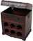 Licht-Erlebnisse Weinregal Truhen Optik 41 x 30,5 x 48 cm klein Dunkelbraun antik Flaschenregal Hausbar Weinschrank Barschrank