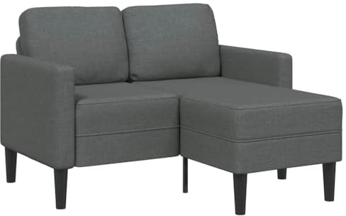vidaXL 2-Sitzer-Sofa mit Chaiselongue L-förmig Dunkelgrau 125 cm Stoff