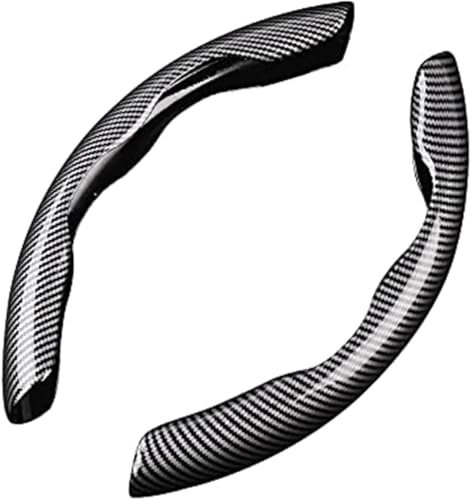 QWTYAFDD 2 Stück Auto-Lenkradabdeckung, für BMW i3 2014-2024 2025 Universal Carbon egmentierter Auto Lenkradbezug Rutschfester Lenkradhülle