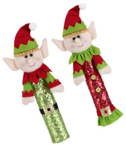Housoutil 2piezas Cubiertas Navideñas Para Manijas De Refrigerador Unids Decoraciones De Cocina Cubiertas Lavables Para Mango De Electrodoméstico