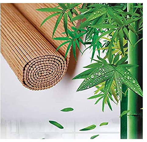 Roll'Up Roller Blind Bamboo,Shade Curtain,Natural Bamboo Privacy Sun-Filtering Roller Shades Wooden Blackout Blinds For Outdoor/Garden/Patio/Balcony(1x2.2m)