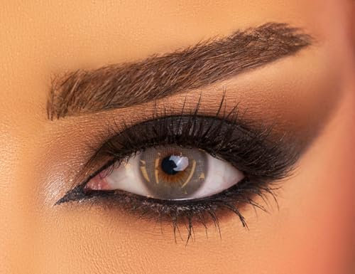 Farbige Kontaktlinsen ohne Stärke – weiche Jahreslinsen kontaktlinsen farbig für Damen + Brillenträger – farbige Kontaktlinsen (Grau, 2 stück (1er Pack), 0, Dioptrien)
