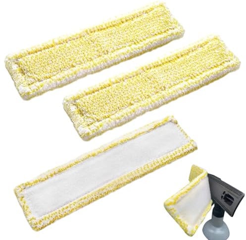 3 Pack Window Vac Cleaning Pads for Karcher Replacement Microfibre Cleaning Mop Cover Cloths Compatible with Karcher WV2 WV5 WV6 Plus Premium Accessories((ONLY for The Spray Bottle with Velcro)