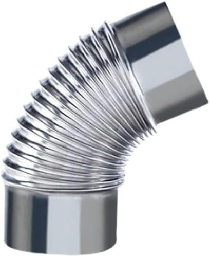 Pipa de Estufa, Chimenea, Tubo de Escape de 45°, Adaptador de conducto de Chimenea galvanizado, Codo for Estufa(120mm)