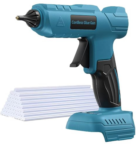 18V Cordless Glue Gun Compatible for Makita Battery, with 10Pcs 11mm Glue Sticks, Anti-Drip Nozzle, Compatible with Makita 18V Battery, Ideal for DIY Crafts Gift, Home Quick Repair (Without Battery)