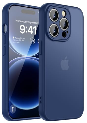 KPPIT für iPhone 14 Pro Max Hülle 6,7 Zoll, [Rundumschutz & Kameraschutz Handyhülle], Matt Durchscheinende Rückseite Schutzhülle iPhone 14 Pro Max case, Anti-Fingerabdruck (Königsblau)