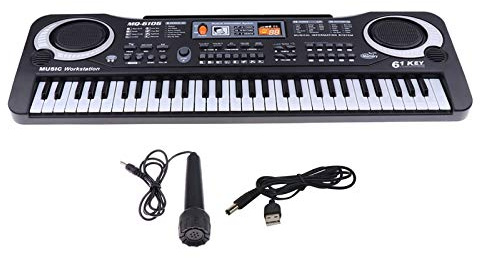 Keyboard Piano 61 Key Portable Keyboard Music Kid Organ Toys with Microphone