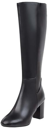 Stivali alla moda ed eleganti a metà polpaccio stivali alti al ginocchio stivali lunghi con tacco alto stivali da donna stivali larghi polpaccio