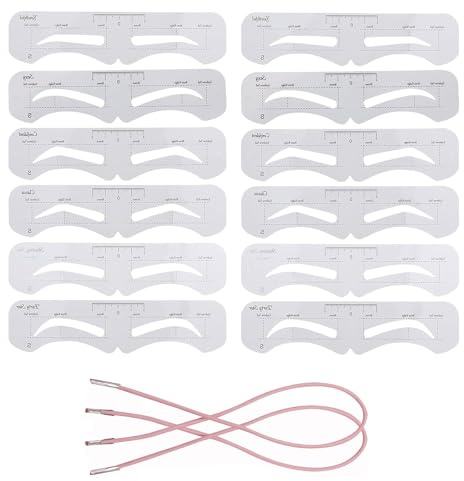 12Pcs Eyebrow Stencil, Reusable Eyebrow Shaper Kit with Elastic Band | Reusable Eyebrow Stencils, Eyebrow Template for Beginners & Professionals, DIY Eyebrow Makeup Tool for Women Makeup