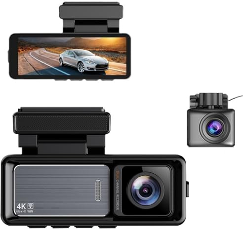 MoSundi 4K für Ultra HD Dual Recording Auto Dash Cam mit 32 Zoll IPS Display, Front 170 Weitwinkel und hinten 140 für Anpassung
