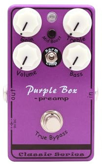 ZDAGELD Guitar Effects Pedal, Purple Box Overdrive Preamp Boost Compressor with BB MP Version and ±15dB Dual Band EQ, for Electric Guitar Players