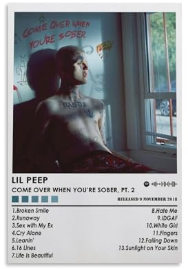 HIAUVHQWL Lil Poster Peep Rapper Sänger Musik Vintage Cover Poster für Zimmer Ästhetische Leinwand Wandkunst Schlafzimmer Dekor 30 x 45 cm