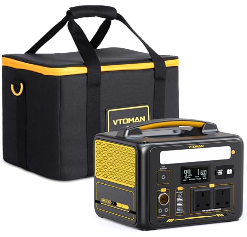 VTOMAN Jump 600X Portable Power Station with Carrying Bag- 600W/299Wh | Solar Generator LiFePO4 Battery Solar Power Station with 2x Pure Sine Wave (Surge 1200W) AC Outlet, PD 60W USB-C for Camping