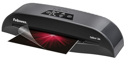 Fellowes Calibre A4 Small Office Laminator 80-125 Micron, Rapid 1 Minute Warm Up Time, Including 10 Free Pouches