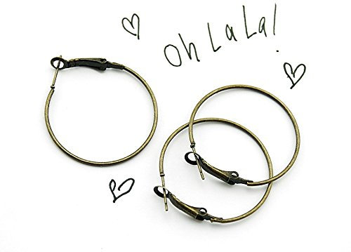 6 Creolen in Vintage Bronze von Vintageparts, DIY-Schmuck