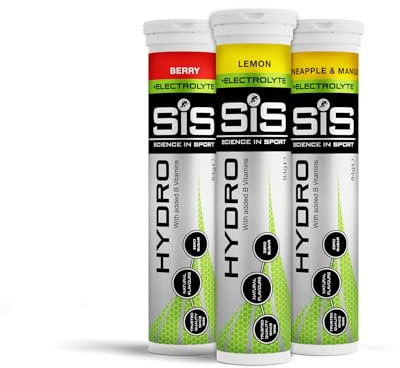 Science in Sport HYDRO Electrolyte Tablets 60 pcs. Variety Pack Pineapple Mango, Berry, Lemon – Vegan & Gluten-Free, Ideal to Promote Hydration and Maintain Electrolytes Balance (packaging may vary)