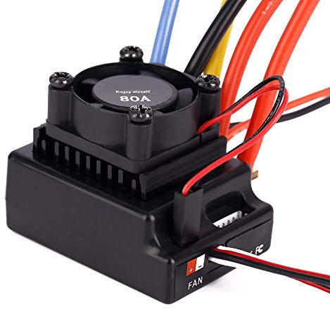 Dilwe Brushless Contrôleur de Vitesse Professionnel RC, ESC 80A Sensored / Sensorless Ajustable Accessoire pour Voiture RC