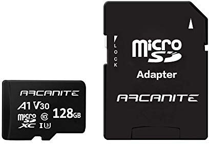 ARCANITE 128 GB microSDXC-Speicherkarte mit SD-Adapter — A1, UHS-I U3, V30, 4K, C10, microSD, maximale Lesegeschwindigkeit von 90 MB/s
