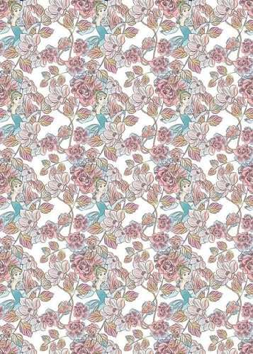 Komar Papier Peint intissé Cendrillon Motif Floral Disney 200 X 280 CM