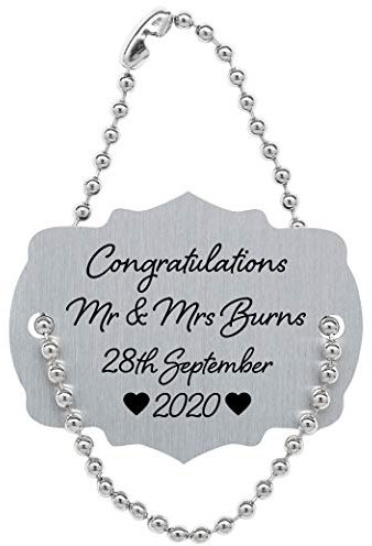 Personalised Congratulations Metal Wine Bottle Tag Label Gift Wedding Engagement Anniversary