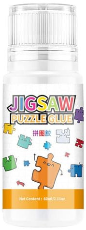Swiixxer Jigsaw Puzzle Glue, 60ML Jigsaw Glue with Sponge, Non- and Quick Dry Puzzle Sealer Easy to Use Large Capacity